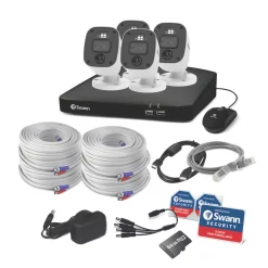 Swann Enforcer SWDVK-846854MQB-EU 64GB SD CardGB 8-Channel 1080p DVR CCTV Kit & 4 Indoor & Outdoor Cameras