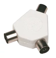 Essentials Coax (Male) To F-Plug (Male) 2-Way Y-Splitter