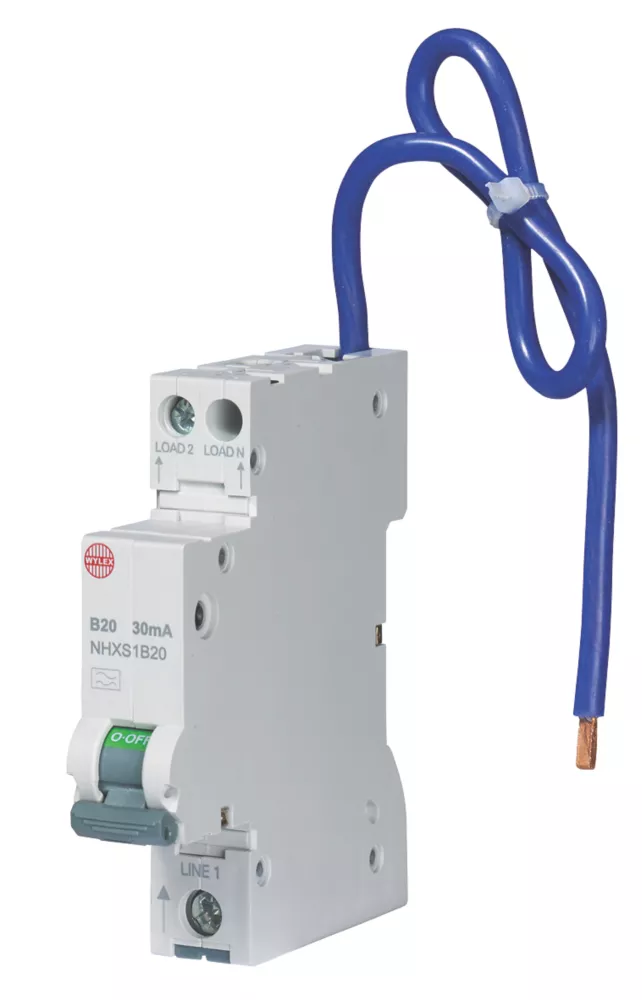 Wylex 20A 30mA DP Type B Mini RCBO 1 Wylex 20A 30mA DP Type B Mini RCBO