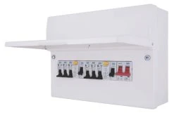 British General Fortress 12-Module 6-Way Populated High Integrity Dual RCD Consumer Unit