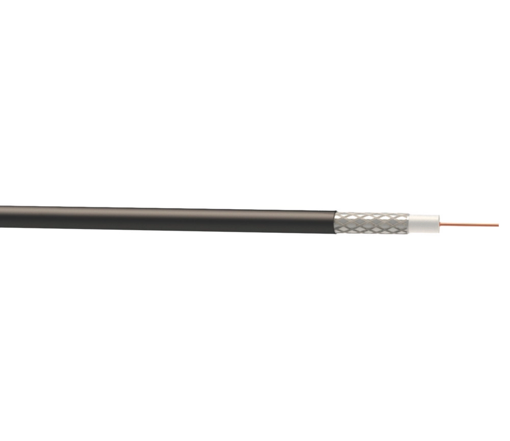 Time RG6 Black 1-Core Round Coaxial Cable 50m Drum