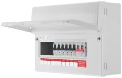 British General Fortress 12-Module 6-Way Populated Main Switch Consumer Unit