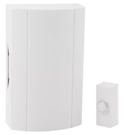 Byron Battery-Powered Bell Push Kit White