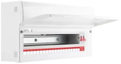 British General Fortress 22-Module 20-Way Part-Populated Main Switch Consumer Unit