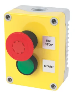 Hylec 1DE.02.01AG-SF Double Pole Flush & Mushroom Head Push-Button Isolator Switch NO/NC