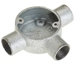 Deta 3 Way 25mm Tee Conduit Box Galvanised