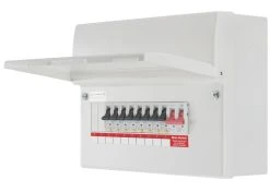 British General Fortress 12-Module 8-Way Populated Main Switch Consumer Unit