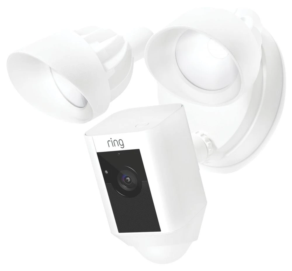 Ring By Amazon Ring Cam Wired Plus 8SF1P1-WEU0 White Wired 1080p Outdoor Smart Camera With Floodlight With PIR Sensor