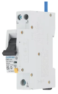 British General Fortress 40A 30mA 1+N Type C Compact RCBO