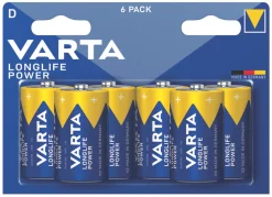 Varta Longlife Power D High Energy Batteries 6 Pack