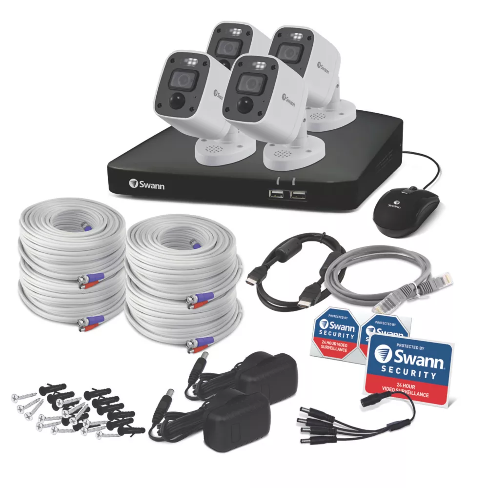 Swann Enforcer SWDVK-856804MQB-EU 2TB HDDGB 8-Channel 4K DVR CCTV Kit & 4 Indoor & Outdoor Cameras