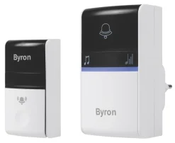 Byron Plug-In Wireless Kinetic Door Chime White / Black