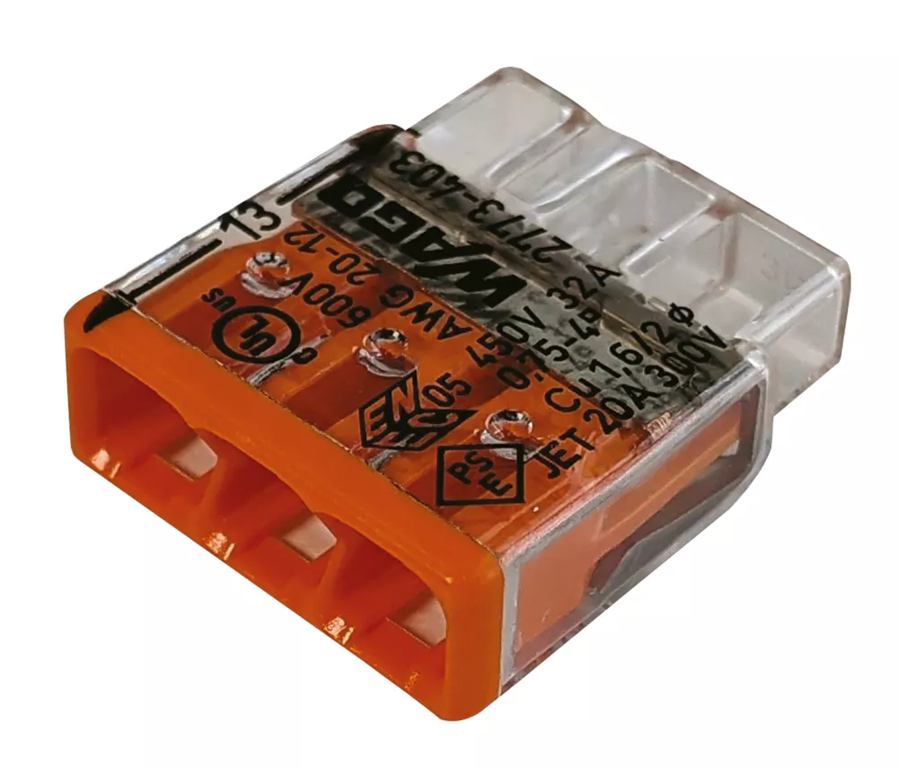 Wago 2773 Series 32A 3-Way Push-Wire Connector 100 Pack