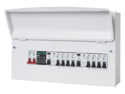 MK Sentry 16-Module 8-Way Populated Dual RCD Consumer Unit With SPD