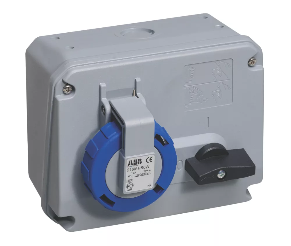 ABB 16A 2P+E Switched Socket 250V - Image 2