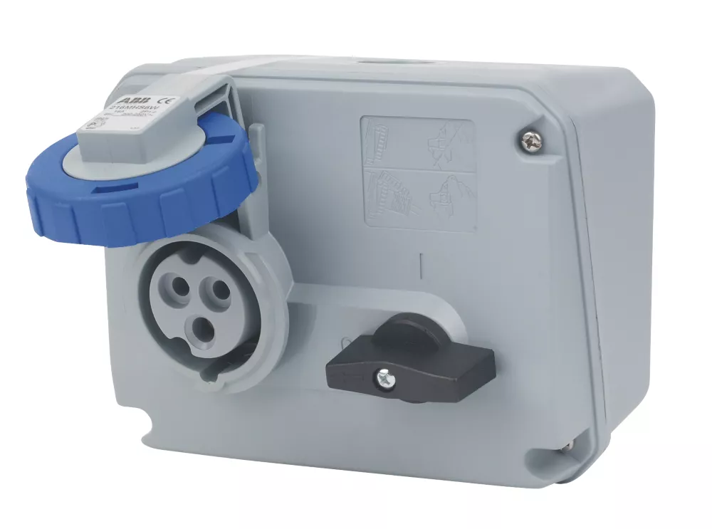 ABB 16A 2P+E Switched Socket 250V