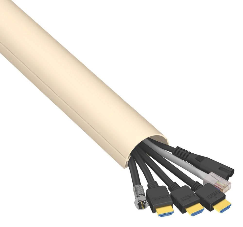 D Line D-Line PVC Magnolia TV Trunking 50mm X 25mm X 1.5m 2 Pack - Image 2