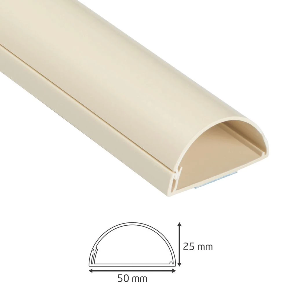 D Line D-Line PVC Magnolia TV Trunking 50mm X 25mm X 1.5m 2 Pack - Image 5