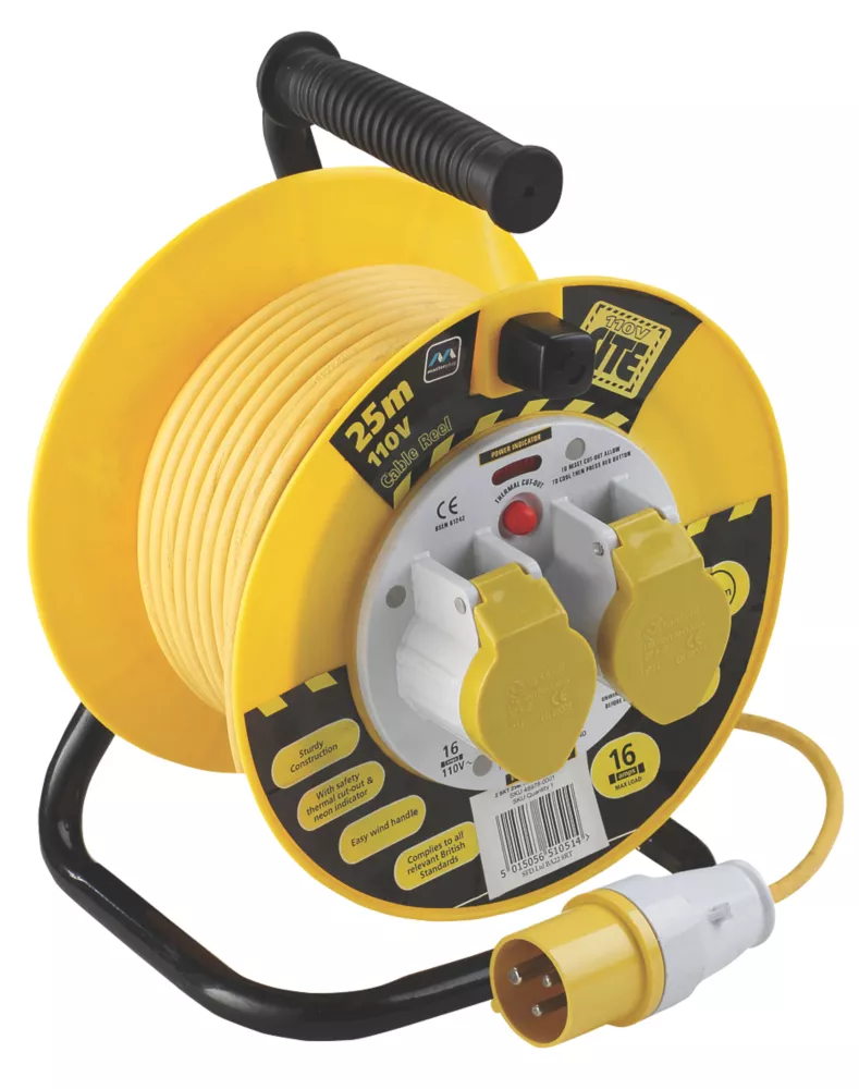 Masterplug LVCT2516/2-XD 16A 2-Gang 25m Cable Reel 110V - Image 2