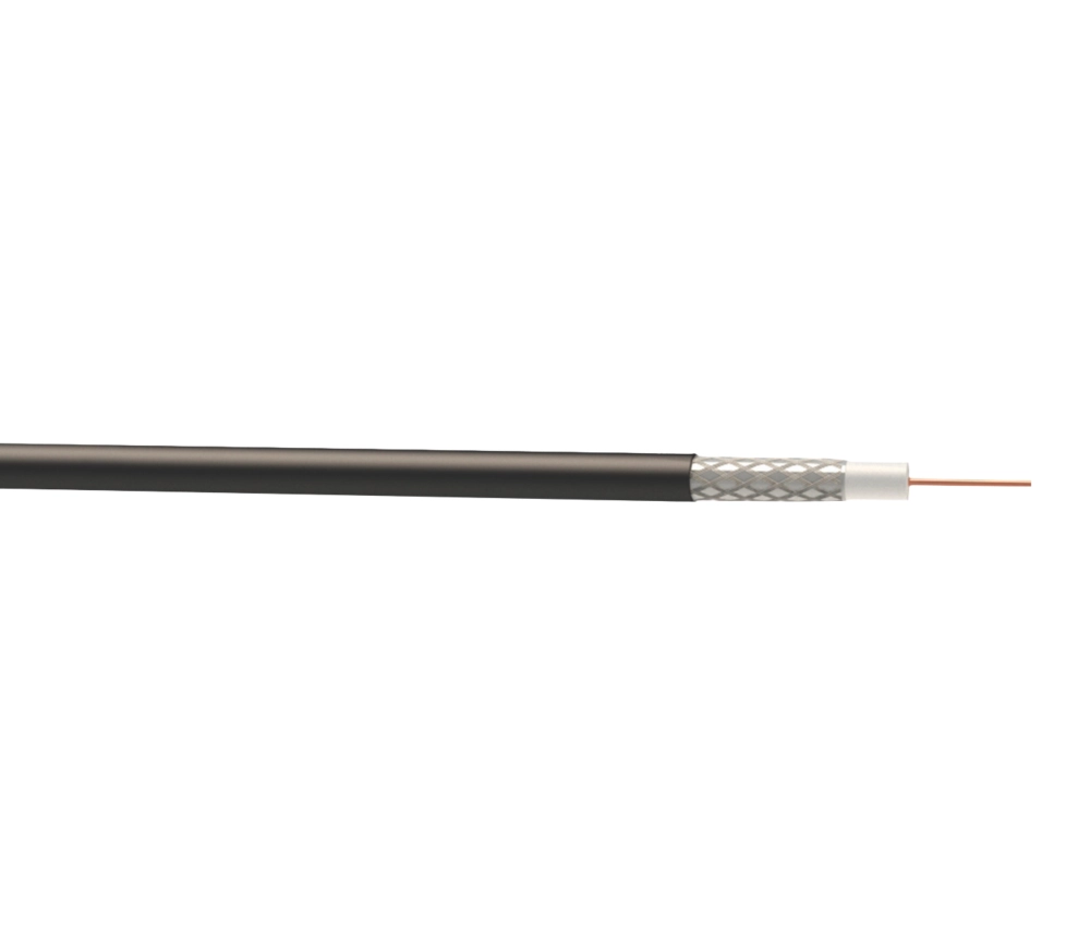 Time RG6 Black 1-Core Round Coaxial Cable 100m Drum