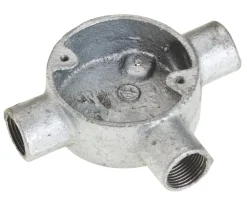 Deta 3 Way 20mm Tee Conduit Box Galvanised