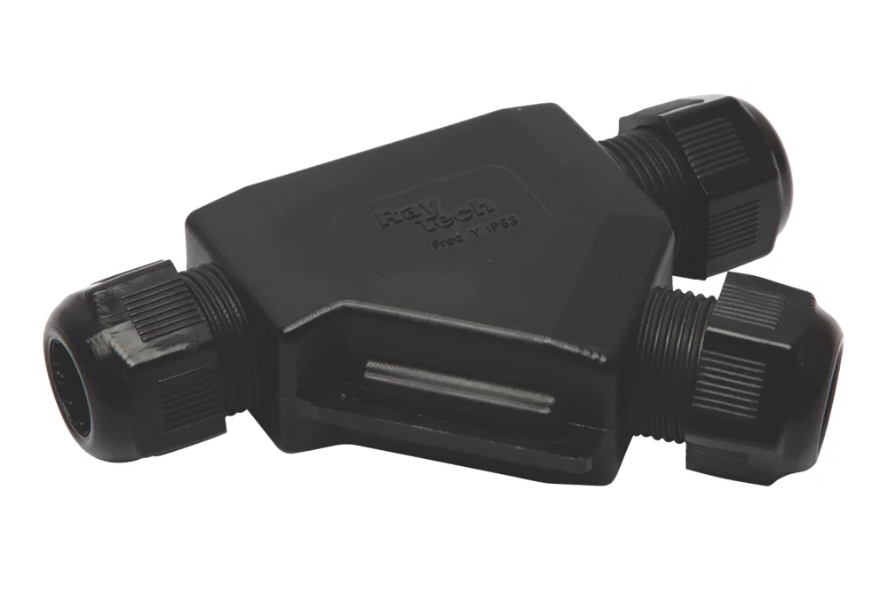 Raytech 3-Entry 3-Pole IP69K Gel-Filled Branch Cable Joint Black