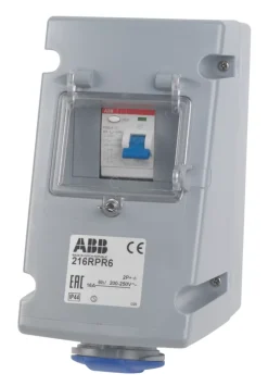 ABB 16A 2P+E Socket With 25A RCD 250V
