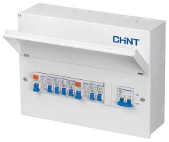 Chint NX3 14-Module 6-Way Populated Dual RCD Consumer Unit