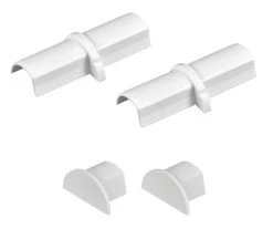 D Line D-Line Plastic White Micro Trunking Coupler & End Cap Pack 4 Pcs