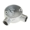 Deta 2 Way 20mm Angle Conduit Box Galvanised