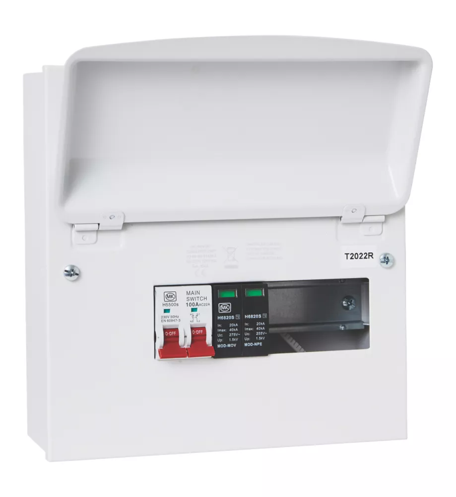 MK Sentry 8-Module 8-Way Part-Populated High Integrity SPD Enclosure Kit Consumer Unit With SPD - Image 2