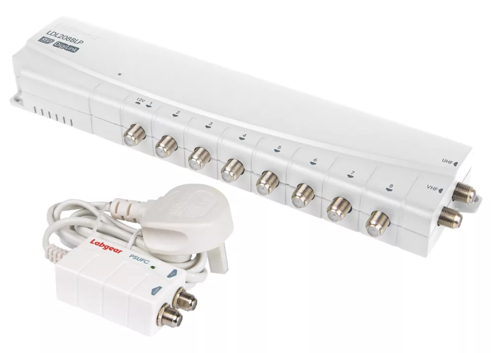 Labgear LDL208BLP 8-Way Aerial Amplifier With Bypass
