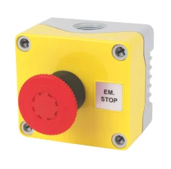 Hylec 1DE.01.01AG-SF Double Pole Mushroom Head Push-Button Isolator Switch NO/NC