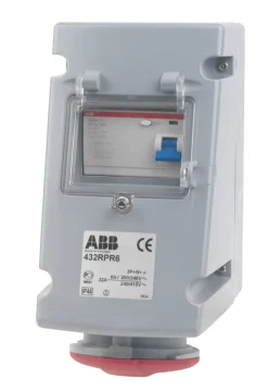 ABB 32A 3P+N+E Socket With 40A RCD 240/415V