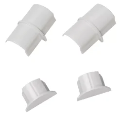 D Line D-Line Plastic White Connector & End Cap Pack 4 Pcs