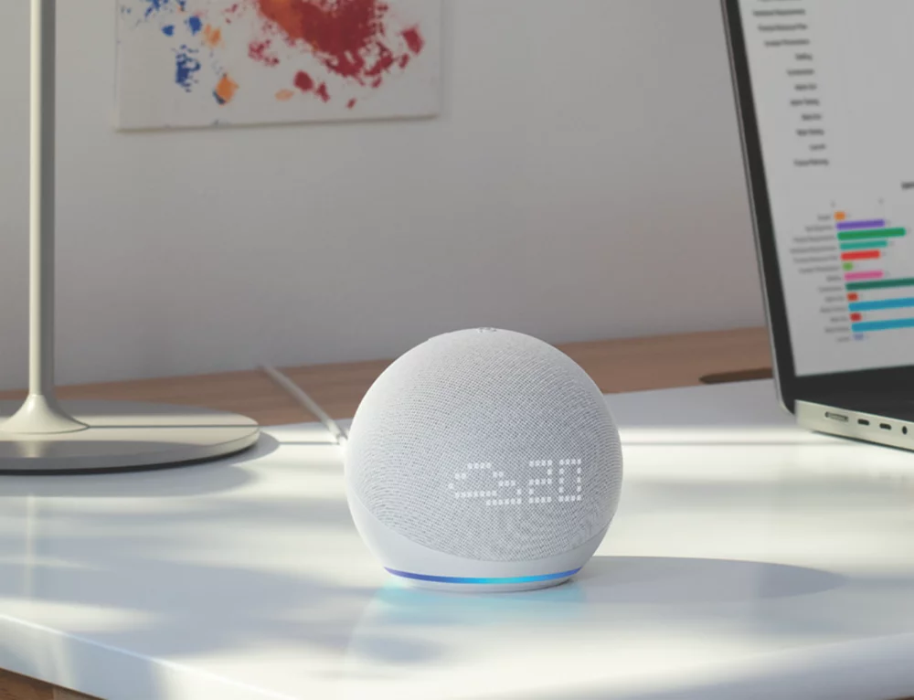 Amazon Echo Dot With Clock (5th Generation) Smart Assistant Cloud Blue - Image 3