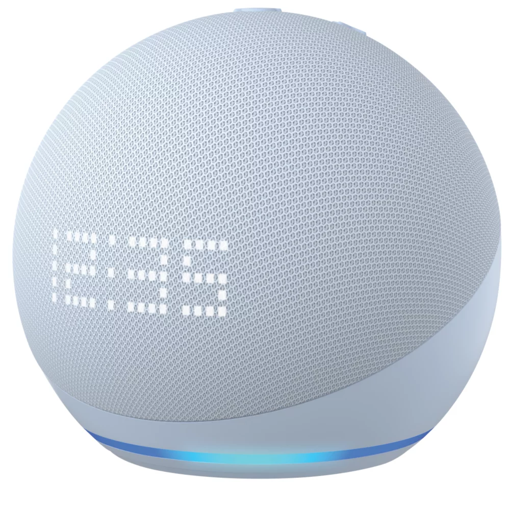 Amazon Echo Dot With Clock (5th Generation) Smart Assistant Cloud Blue
