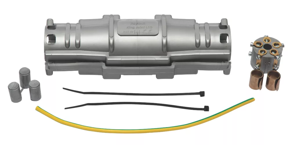 Raytech 2-Entry 5-Pole IPX8 Gel-Filled Joint For FLEX & SWA Cables Grey