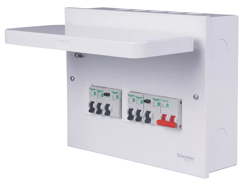 Schneider Electric Easy9 Compact 12-Module 6-Way Populated Dual RCD Consumer Unit