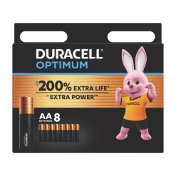Duracell Optimum AA Alkaline Batteries 8 Pack