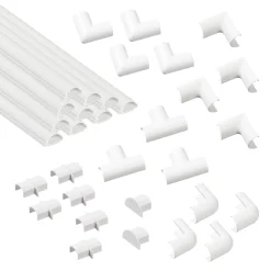 D Line D-Line Plastic White Micro+ Self-Adhesive Trunking & Accessory Set 34 Pieces
