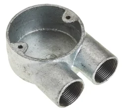 Deta 2 Way 25mm U Conduit Box Galvanised