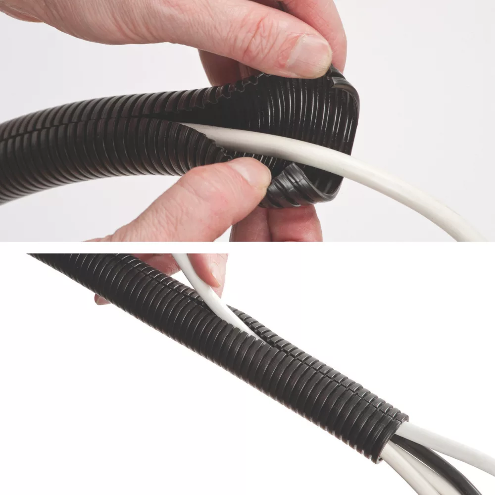 D Line D-Line 26mm Black Pre-Split Cable Tidy Tube 1.1m 3 D Line D-Line 26mm Black Pre-Split Cable Tidy Tube 1.1m - Image 3