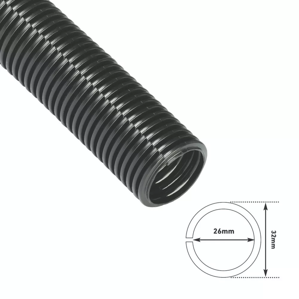 D Line D-Line 26mm Black Pre-Split Cable Tidy Tube 1.1m 5 D Line D-Line 26mm Black Pre-Split Cable Tidy Tube 1.1m - Image 5