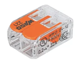 Wago 221 Series 32A 2-Way Lever Connectors 100 Pack