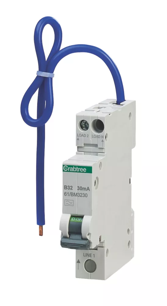 Crabtree Starbreaker 32A 30mA SP & N Type B Mini-RCBO