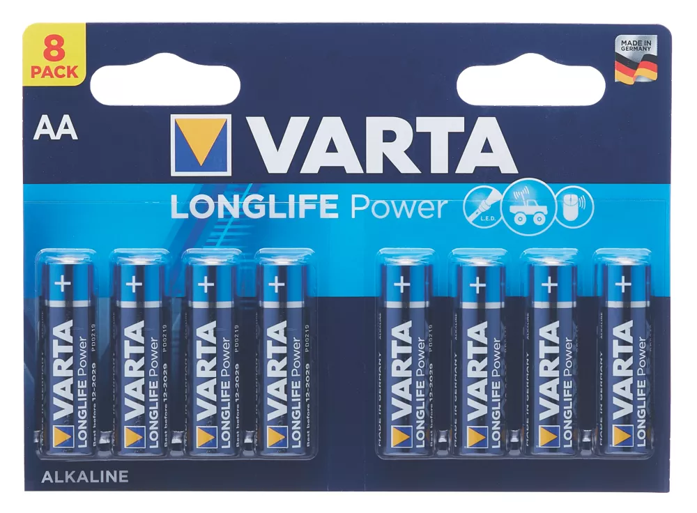 Varta Longlife Power AA High Energy Batteries 8 Pack