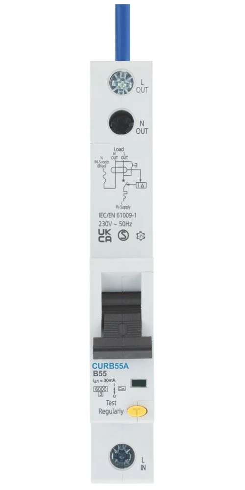 British General Fortress 55A 30mA 1+N Type B Tall RCBO 2 British General Fortress 55A 30mA 1+N Type B Tall RCBO - Image 2