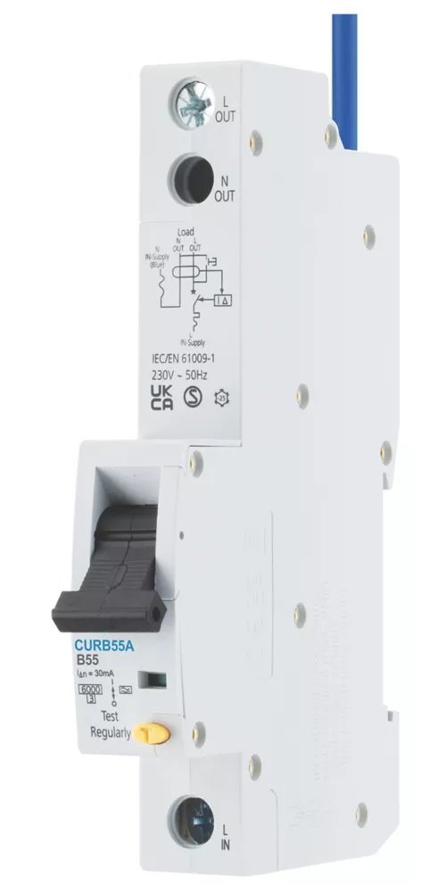 British General Fortress 55A 30mA 1+N Type B Tall RCBO 1 British General Fortress 55A 30mA 1+N Type B Tall RCBO