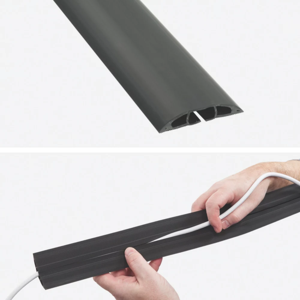D Line D-Line Cable Cover Light Duty Floor Cable Cover 1.8m Black - Image 3